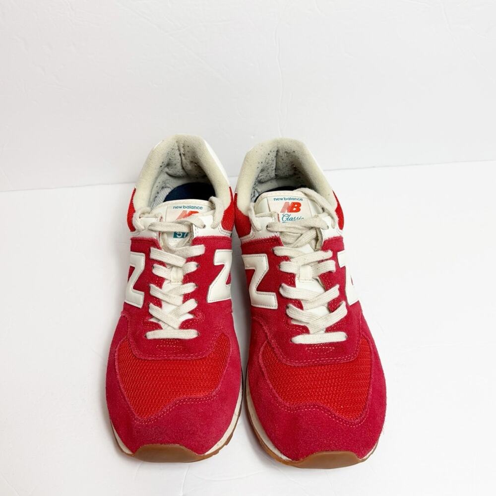 NEW BALANCE RED AND WHITE MEN CLASSIC 574 COMFORT SNEAKERS SIZE 10.5 - Picture 4 of 8